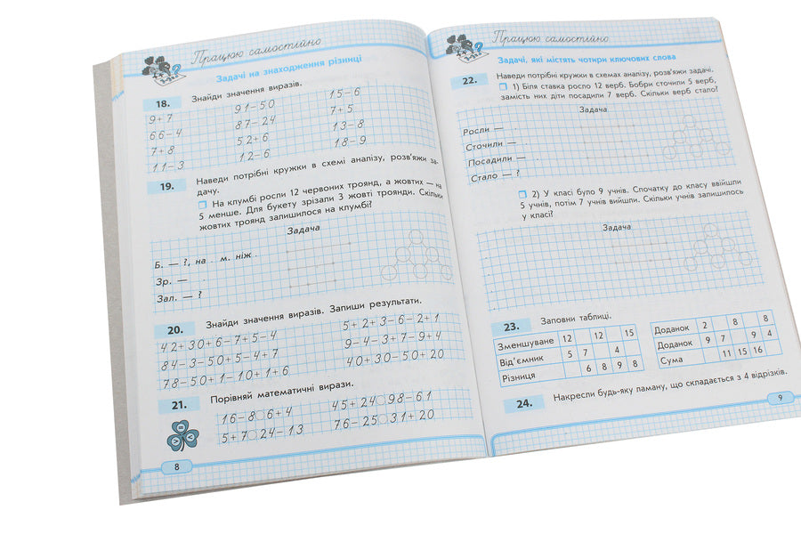 Math. 2nd class. Study notebook. In 3 parts. Part 2 / Математика. 2 клас. Навчальний зошит. У 3 частинах. Частина 2 Оксана Оноприенко, Светлана Скворцова 978-617-09-1103-2-6