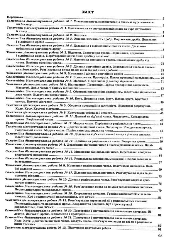 Math. 6th grade Control of educational achievements. Diagnostic works / Математика. 6 клас. Контроль навчальних досягнень. Діагностувальні роботи Олеся Мартынюк, Сергей Мартынюк 978-966-07-4204-8-3
