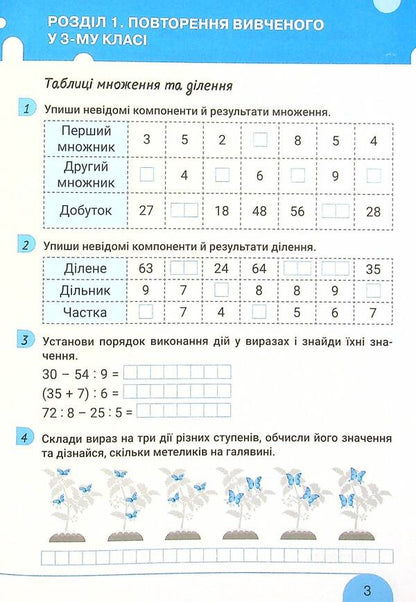 Math. A workbook. 4th grade Part 1 / Математика. Робочий зошит. 4 клас. Частина 1 Виктория Киричук 978-966-945-292-4-3