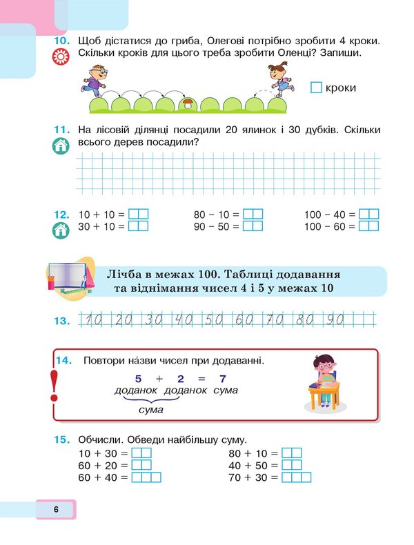 Math. Study guide for the 2nd grade of institutions of general secondary education. In 3 parts. Part 1 / Математика. Навчальний посібник для 2 класу закладів загальної середньої освіти. У 3-х частинах. Частина 1 Наталья Будная, Марк Беденко 9789661086509-5