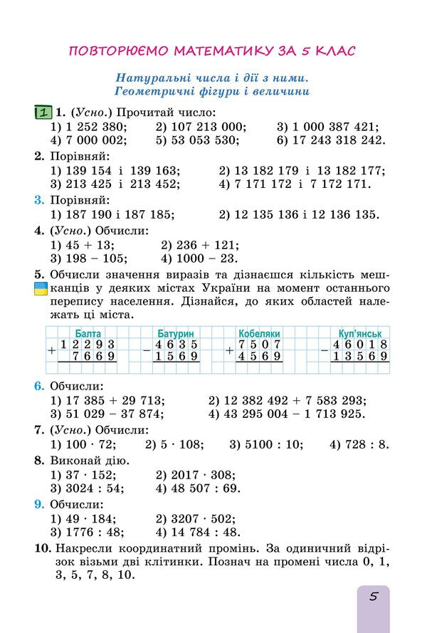 Math. Textbook for 6th grade. Part 1 / Математика. Підручник для 6 класу. Частина 1 Александр Истер 978-966-11-1339-7-6