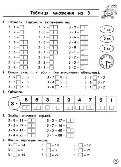 Math Simulator 3Rd Grade Tables For Multiplication And Division Of Numbers 19 - Тренажер з математики 3 клас Таблиц множення та длення чисел 19 Larisa Shevchuk - Лариса Шевчук 9786177670666-3