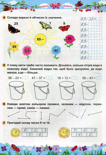 Mathematical summer notebook.From 1st to 2nd grade / Математичний літній зошит. Із 1-го в 2-й клас С. Цыбульская 978-966-07-3086-1-5
