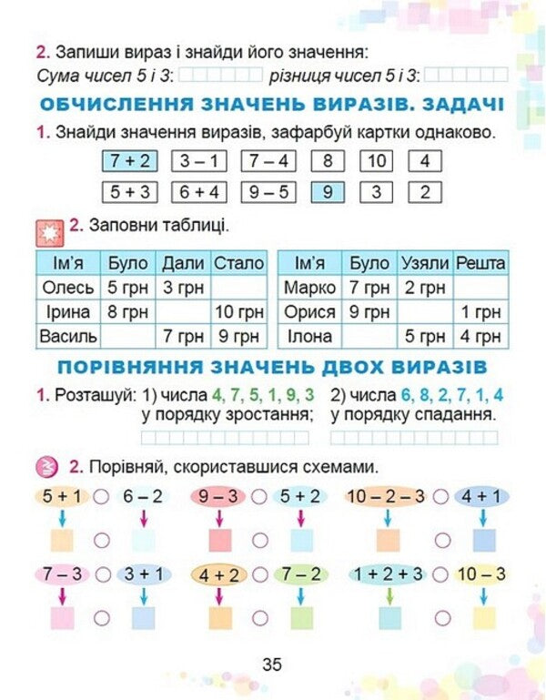 Mathematics. 1St Grade. Workbook / Математика. 1 клас. Робочий зошит Alexander Ister / Олександр Естер 9786178370787-6