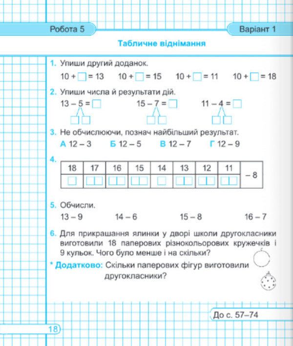 Mathematics. Diagnostic Work. To The Textbook A. Zaika / Математика. Діагностичні роботи. До підручника А. Заїки Antonin Zaika / Антоніна Зайка 9789660735675-5