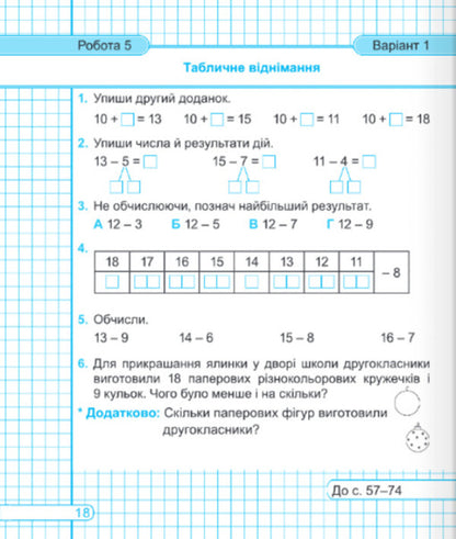 Mathematics. Diagnostic Work. To The Textbook A. Zaika / Математика. Діагностичні роботи. До підручника А. Заїки Antonin Zaika / Антоніна Зайка 9789660735675-5