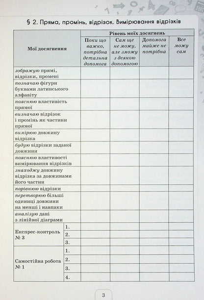 Mathematics. Grade 5. A Diary Of Self -Assessment Of Educational Achievements / Математика. 5 клас. Щоденник самооцінювання навчальних досягнень Now Tarasenkova / Ніна Тарасенкова 9789669911735-3
