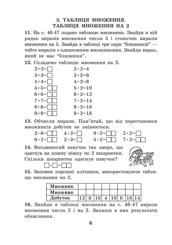 Mathematics 2Nd Class Multiplication Table Without Boredom Workbook - Математика 2 клас Таблиця множення без нудьги Робочий зошит Mark Bedenko, Vitaly Smekai - Марк Беденко, Вталй Смкай 9789661067881-5