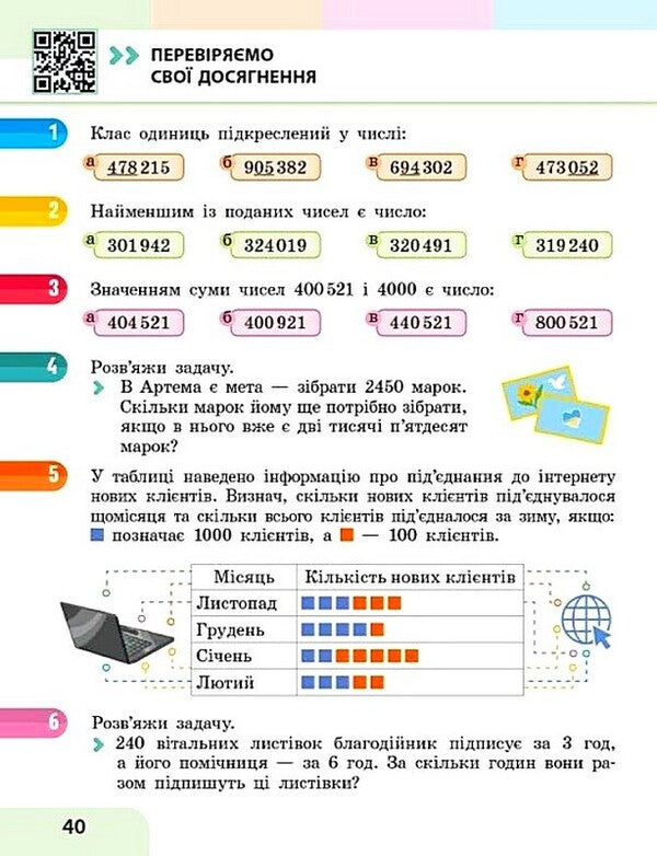 Mathematics 4Th Grade Study Guide In 3 Parts Part 2 - Математика 4 клас Навчальний посбник у 3-х частинах Частина 2 Oksana Onoprienko, Svetlana Skvortsova - Оксана Онопрнко, Свтлана Скворцова 9786178933500-5