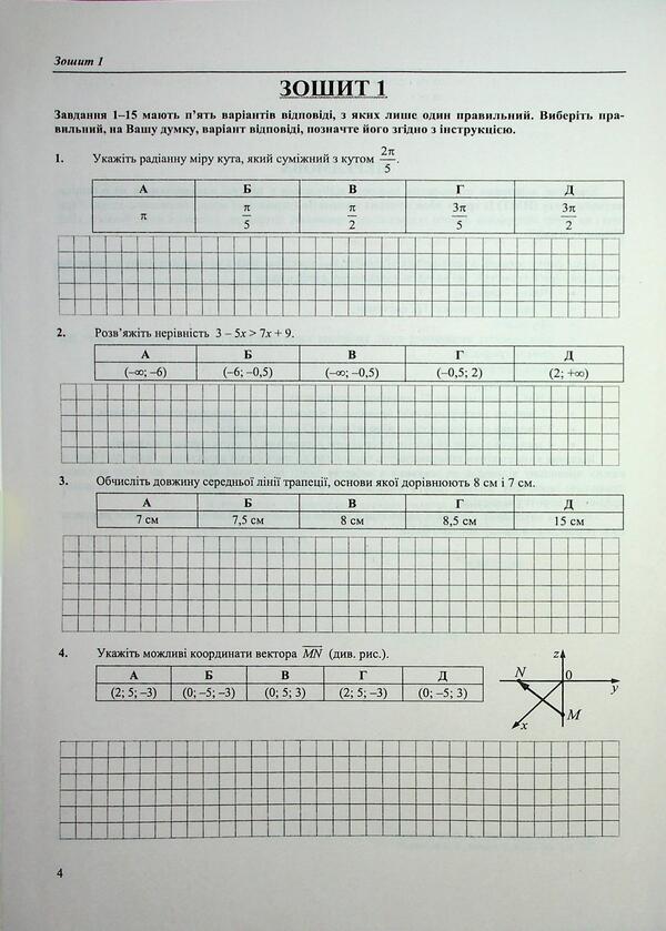 Mathematics Test Tasks In The NMT 2027 Format - Математика Тестов завдання у формат НМТ 2027 Olesya Martynyuk - Олеся Мартинюк Мозака-2