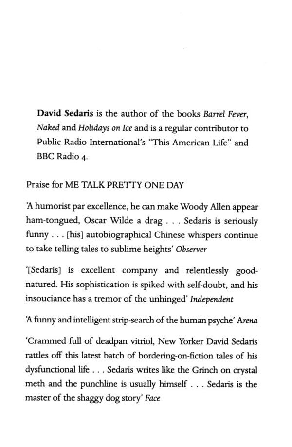 Me Talk Pretty One Day David Sedaris / Дэвид Седарис 9780349113913-3