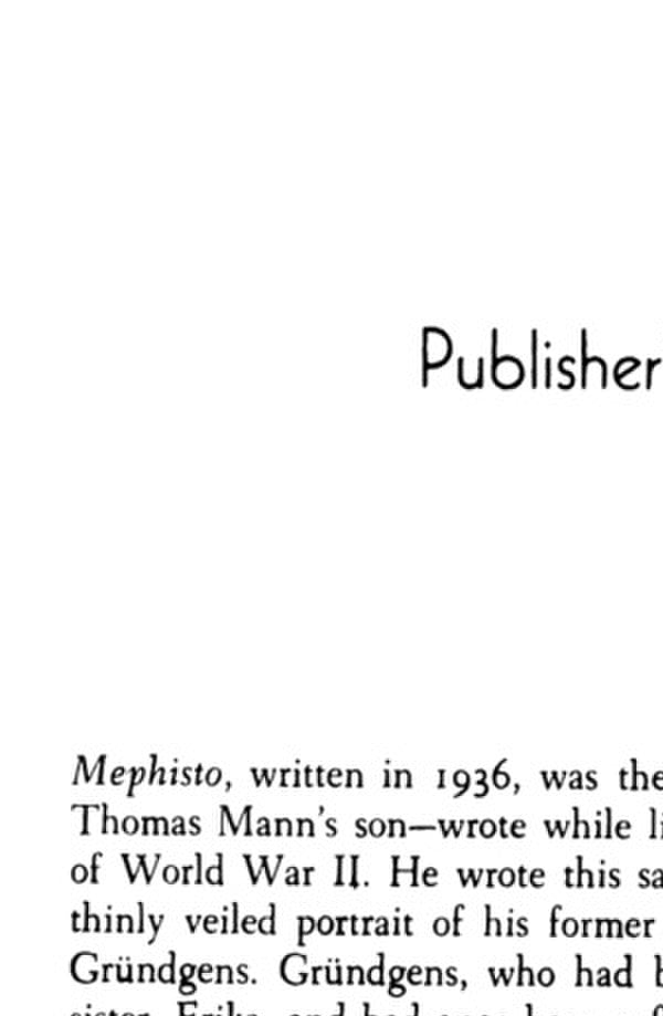 Mephisto Klaus Mann / Клаус Манн 9780140189186-2