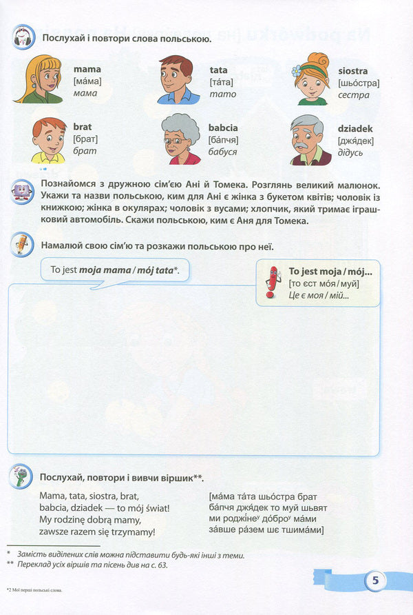 Moje pierwsze polskie slowa / My first Polish words.Illustrated thematic dictionary for children 4-7 years old / Moje pierwsze polskie slowa / Мої перші польські слова. Ілюстрований тематичний словник для дітей 4-7 років Надежда Витушинская, Оксана Косован, Вита Мастиляк 978-966-07-2783-0-6