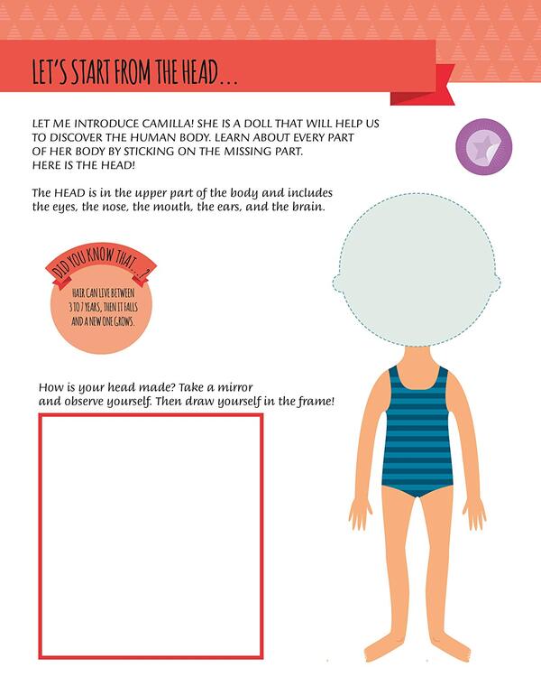 My First Book Of The Human Body With Lots Of Fantastic Stickers Kyara Piroddy / Кьяра Пиродди 9788854413672-5