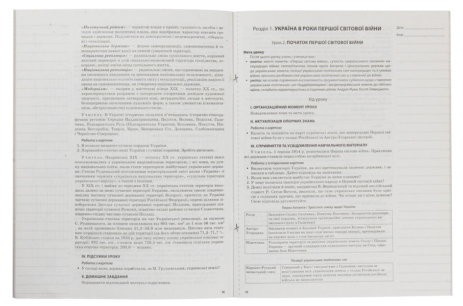 My synopsis. History of Ukraine. Grade 10. Standard level / Мій конспект. Історія України. 10 клас. Рівень стандарту О. Мокрогуз 978-617-00-3316-1-4