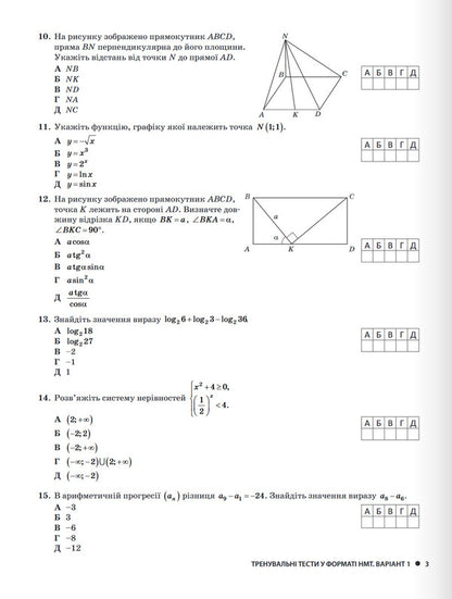NMT 2025. Mathematics. Typical Test Tasks / НМТ 2025. Математика. Типові тестові завдання Albina Halperin / Альбіна Гальперіна 9789669454874-4