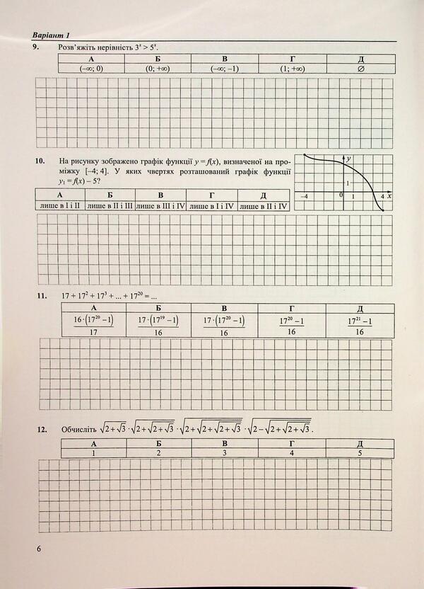 National Multi-Subject Test Mathematics: Test Tasks In The NMT 2027 Format - Нацональний Мультипредметний Тест Математика: Тестов завдання у формат НМТ 2027 Olesya Martynyuk - Олеся Мартинюк 9789660742277-4