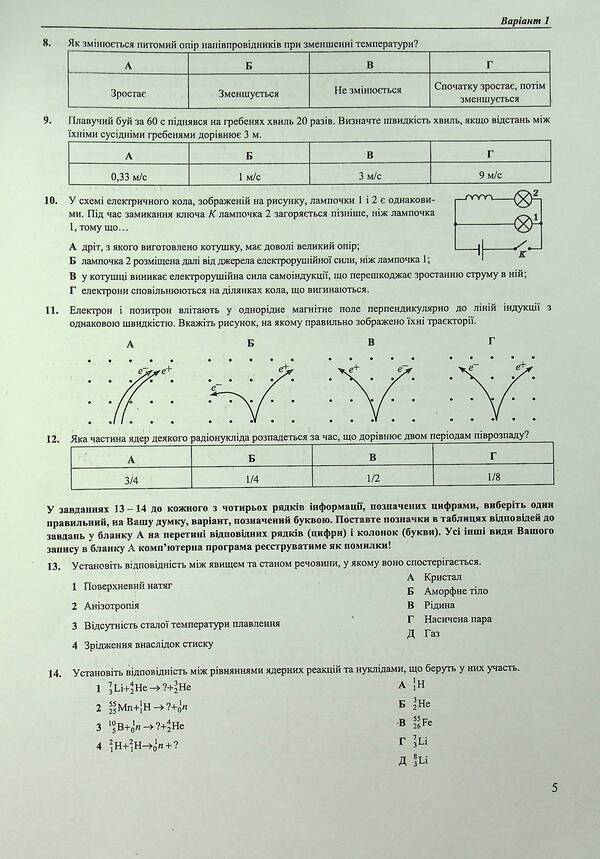 National Multi-subject Test. Physics. Test tasks in the NMT 2025 format / Національний Мультипредметний Тест. Фізика. Тестові завдання у форматі НМТ 2025 Наталья Струж 9789660742420-6