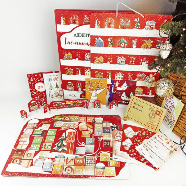 New Year's Advent Calendar 'Secrets Of Snowland' With Figurines + A Game And A Set For Creativity / Новорічний адвент-календар 'Таємниці Сніголенда' з фігурками + гра та набір для творчості Anastasia Chervona / Анастасия Червона 4820266330071-3