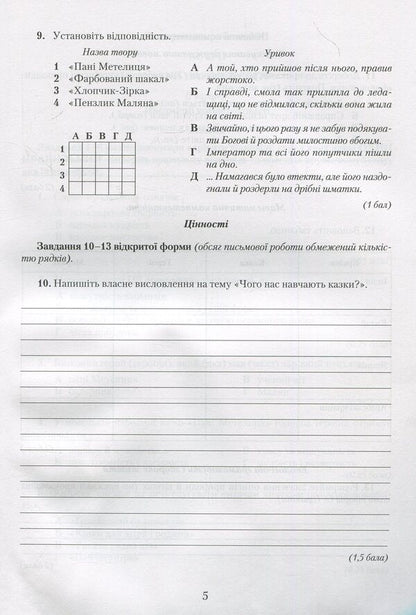 Notebook For Test Papers On Foreign Literature Competency Approach 5Th Grade - Зошит для контрольних робт з зарубжно лтератури Компетентнсний пдхд 5 клас Olga Nikolaenko, Lyudmila Yuldasheva - Ольга Нколанко, Людмила Юлдашева 9789663496337-5