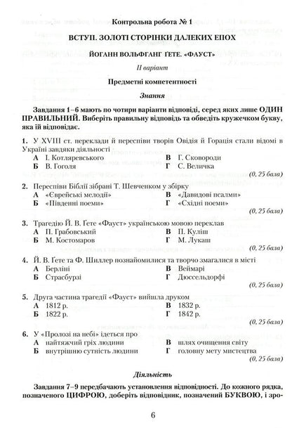 Notebook for test papers on foreign literature. Competency approach. Grade 11 / Зошит для контрольних робіт із зарубіжної літератури. Компетентнісний підхід. 11 клас Ольга Николенко, Лидия Зиневич-Боруцкая, Галина Павликова 978-966-349-778-5-6