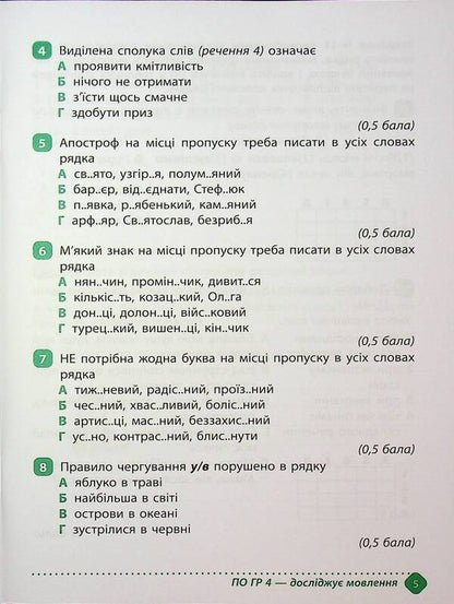 Notebook of academic achievement in the Ukrainian language. Grade 6 / Зошит навчальних досягнень з української мови. 6 клас Александр Авраменко, Зара Тищенко 978-966-989-289-8-5