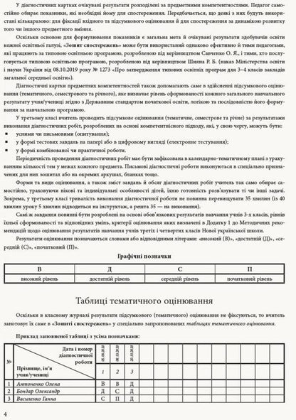 Notebook of observations of the 3rd grade teacher / Зошит спостережень учителя 3 класу Ольга Мирошникова 9789667504434-5