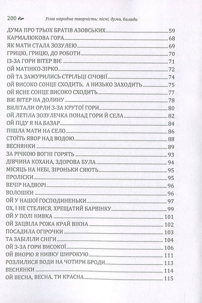 Oral folk art. Songs, thoughts, ballads / Усна народна творчість. Пісні, думи, балади  978-617-673-641-7-4