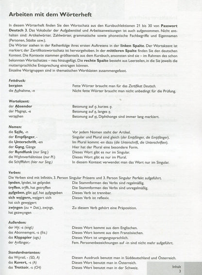 Passwort Deutsch 3. Notebook-dictionary. Course for learning German for adults / Passwort Deutsch 3. Зошит-словник. Курс для вивчення німецької мови для дорослих  978-966-8315-62-6-3