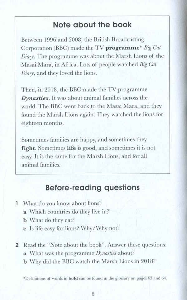 Penguin Readers. Level 1. Dynasties. Lions / Penguin Readers. Level 1. Dynasties. Lions Стивен Мосс 978-0-241-44736-9-5