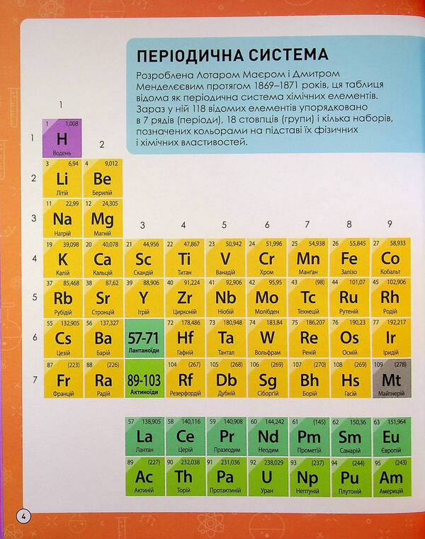 Periodic system of chemical elements / Періодична система хімічних елементів Лайза Риган 978-617-522-285-0-4