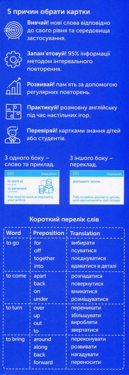 Phrasal Verbs B1. Cards for learning English words / Phrasal Verbs В1. Картки для вивчення англійських слів  9786177702558-3