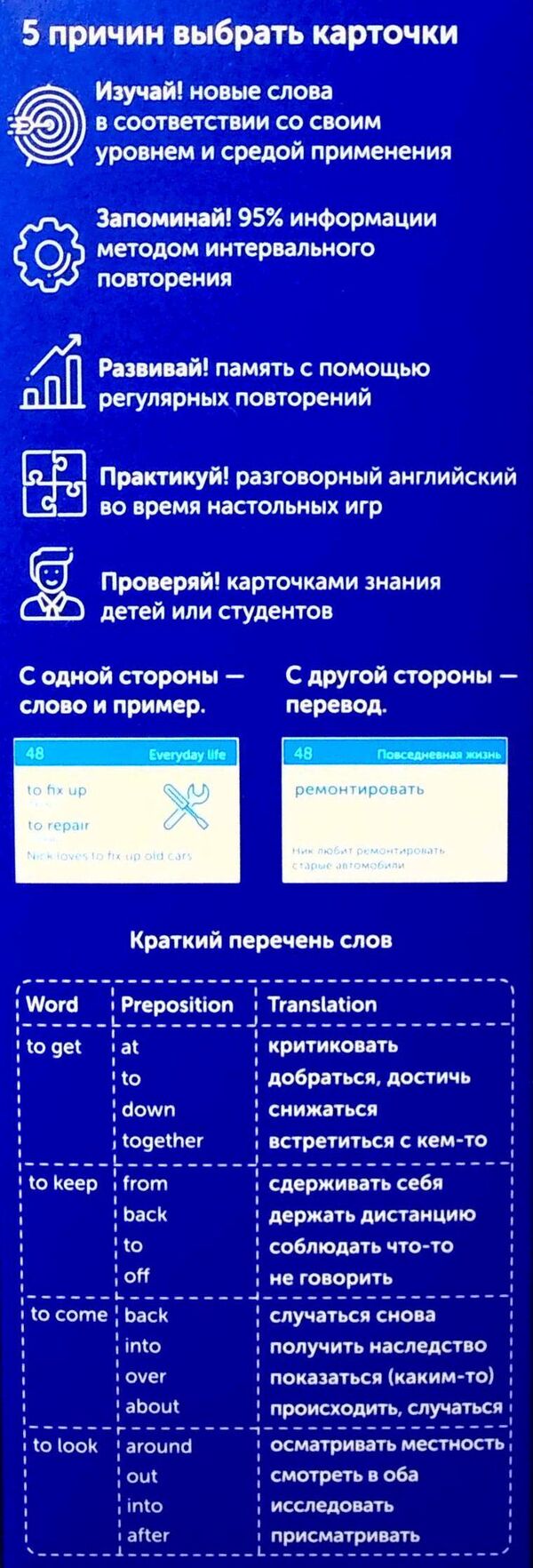 Phrasal verbs. Flashcards for learning English words / Phrasal Verbs. Карточки для изучения английских слов  9786177702435-2
