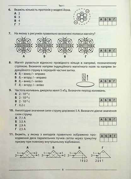 Physics. 10 options in the NMT 2024 format / Василий Гайда, Роман Гандзий, Сергей Семенюк 978-617-7922-09-3-6