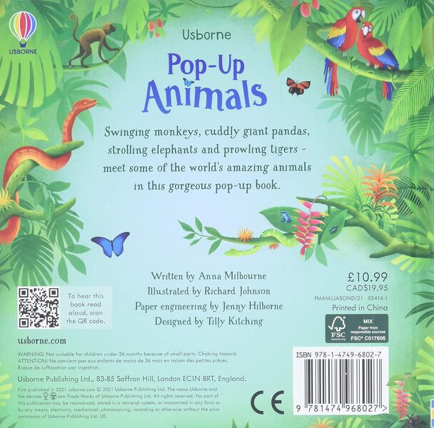 Pop-Up Animals Anna Milborne / Анна Милборн 9781474968027-2