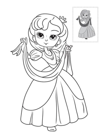 Princesses. Paste and paint / Принцеси. Наклей та розфарбуй  978-966-440-302-0-4