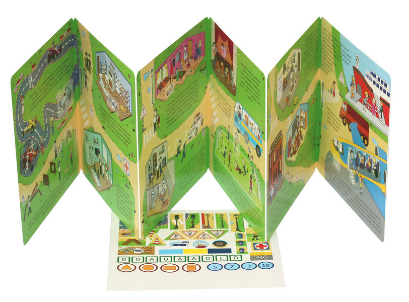 Professions. Folding book (+45 stickers) / Професії. Книжка-розкладачка (+45 наліпок) Елена Якименко 978-617-7155-95-8-3