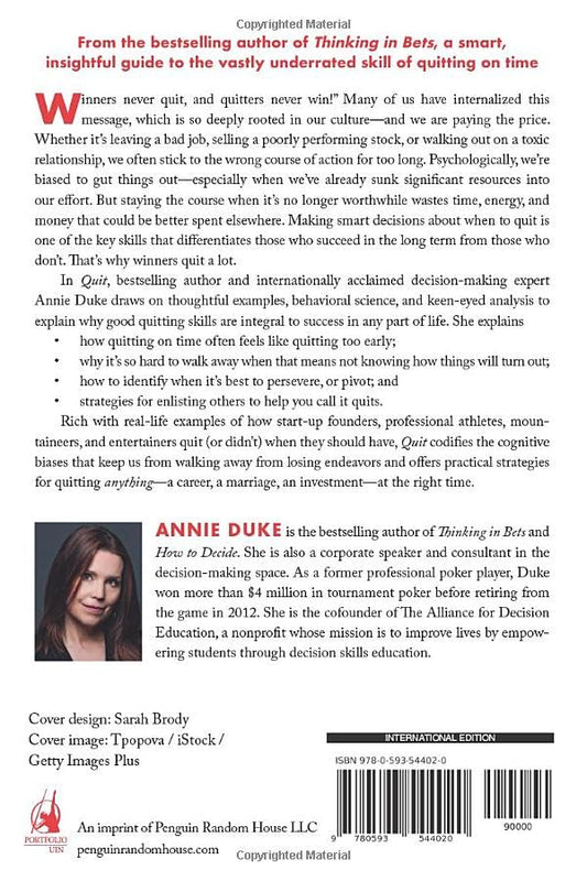 Quit: The Power Of Knowing When To Walk Away Annie Duke / Энни Дюк 9780593544020-2