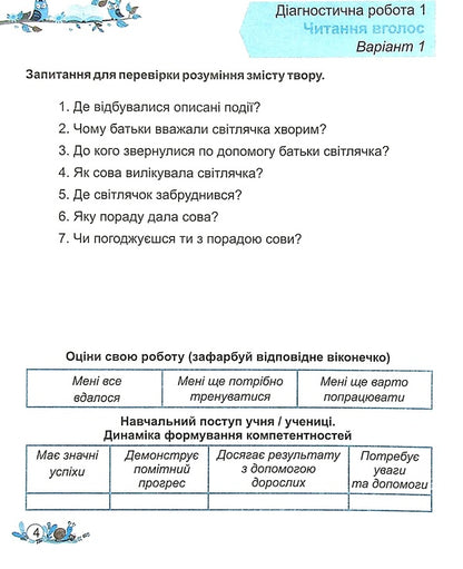 Reading. Diagnostic Works. 3Rd Grade / Читання. Діагностичні роботи. 3 клас Galina Sapun, Alla Savchuk / Галина Сапун, Алла Савчук 9789660736733-5