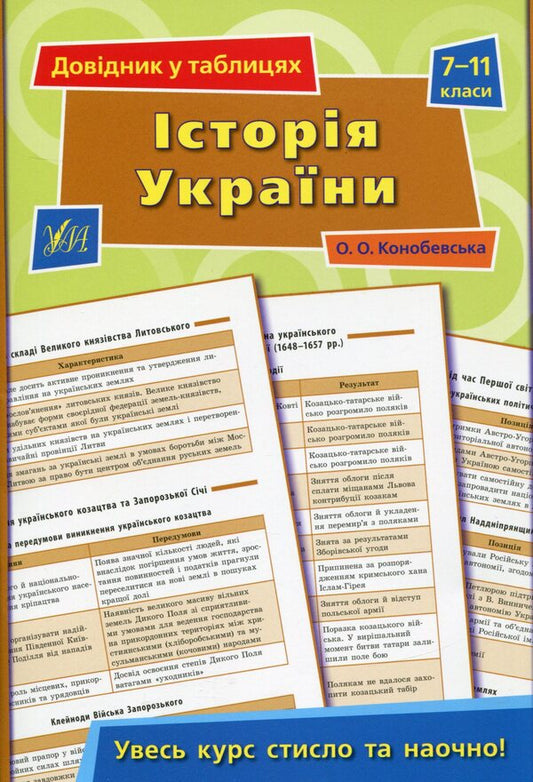 Reference in tables. History of Ukraine. 7-11 grades / Довідник у таблицях. Історія України. 7-11 класи Ольга Конобевская 978-966-284-377-4-1