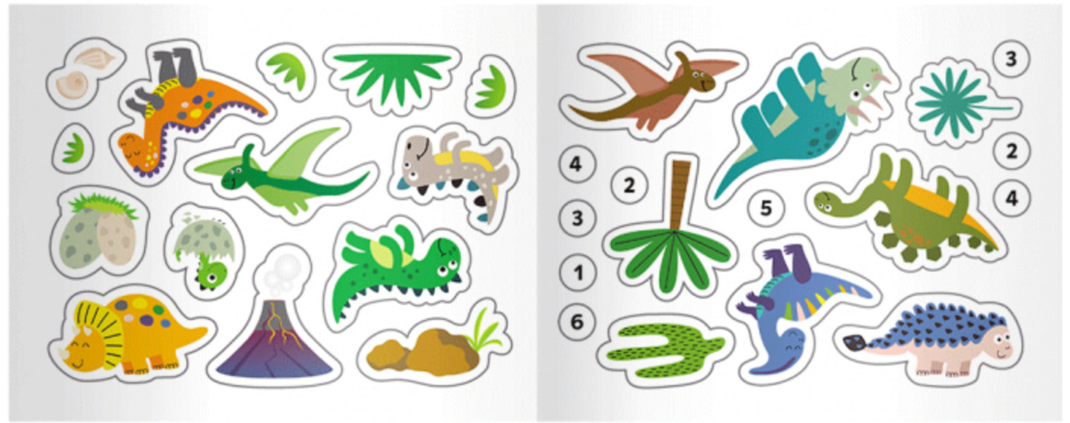 Reusable stickers. Dinosaurs / Багаторазові наліпки. Динозаври  9789667507657-3