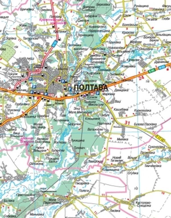 Road map. Poltava. 1:250,000 / Карта автошляхів. Полтавська область. 1:250 000  9789669464385-2