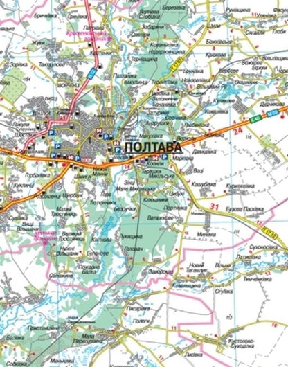 Road map. Poltava. 1:250,000 / Карта автошляхів. Полтавська область. 1:250 000  9789669464385-2