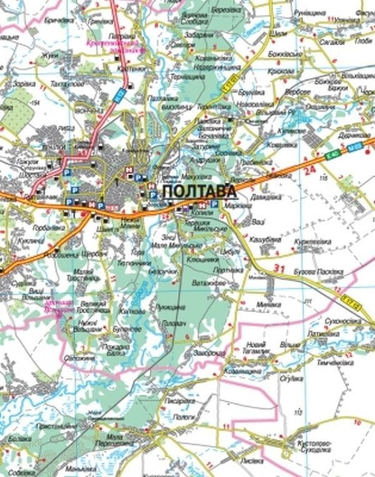 Road map. Poltava. 1:250,000 / Карта автошляхів. Полтавська область. 1:250 000  9789669464385-2