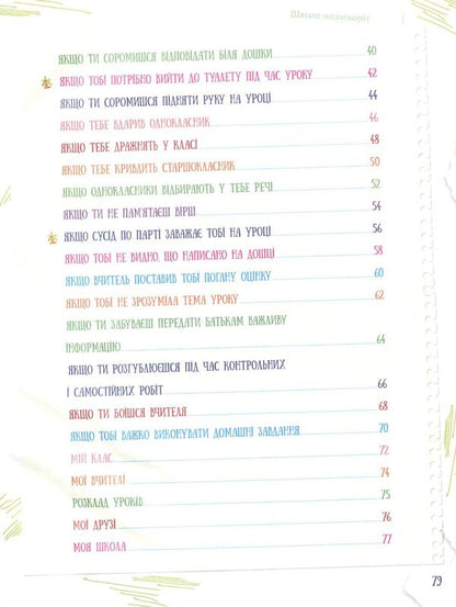 School inside out.What to do if…?Situations that can happen to a child at school / Школа навиворіт. Що робити, якщо…? Ситуації, які можуть трапитися з дитиною в школі Анна Гресь 978-617-00-2843-3-4