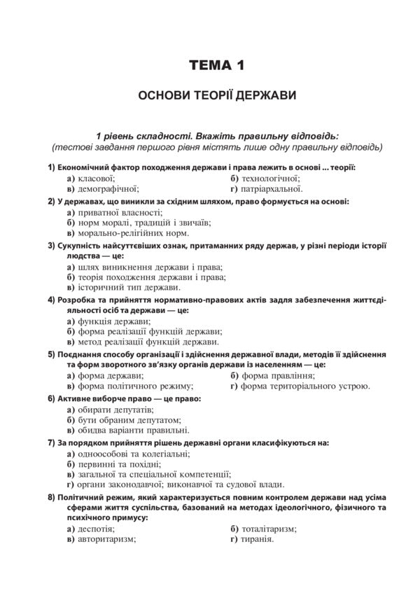 Science Of Law. A Collection Of Different Level Test Tasks. Grade 10 / Правознавство. Збірник різнорівневих тестових завдань. 10 клас Sviatoslav Ratushniak / Святослав Ратушняк 9789661043663-4