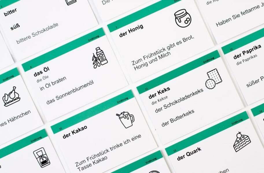 Set of cards to study German words 'German start' 1000 flash cards / Набір карток для вивчення німецьких слів «Німецький старт» 1000 флеш-карток  9873214665430-4