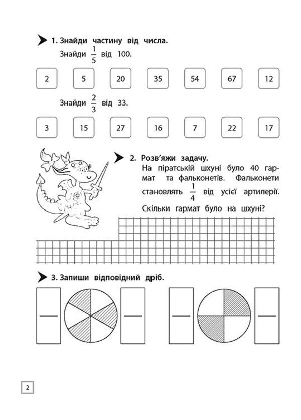 Simulator. Math. Actions with fractions. 4th grade / Тренажер. Математика. Дії з дробами. 4 клас Алексей Ена 978-617-7660-70-4-2