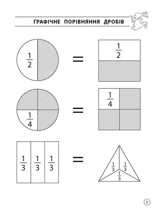 Simulator Mathematics Familiarity With Fractions 3Rd Grade - Тренажер Математика Знайомство з дробами 3 клас Alexey Ena - Олексй Ена 9786177660698-2