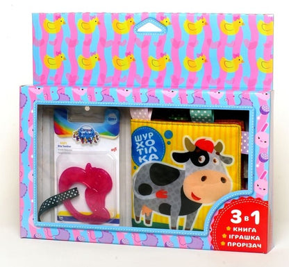 Soft book 'Cow' (+ teether) / М’яка книга 'Корівка' (+ прорізувач)  9789664403754-1